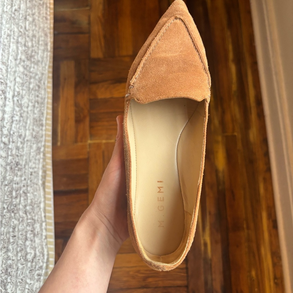 M.Gemi The Stellato Women Loafers Tan/Salmon Suede Pointed Toe Slip On Shoes - Picture 4 of 7